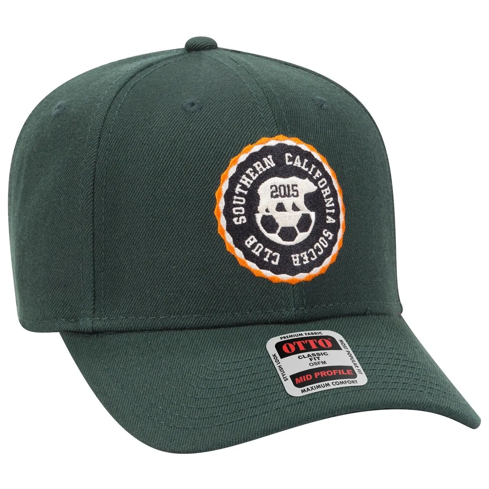 OTTO 27-210 6 Panel Mid Profile Baseball Cap - Dk. Green - Dk. Green / 6 1/2’’ - 7 5/8’’