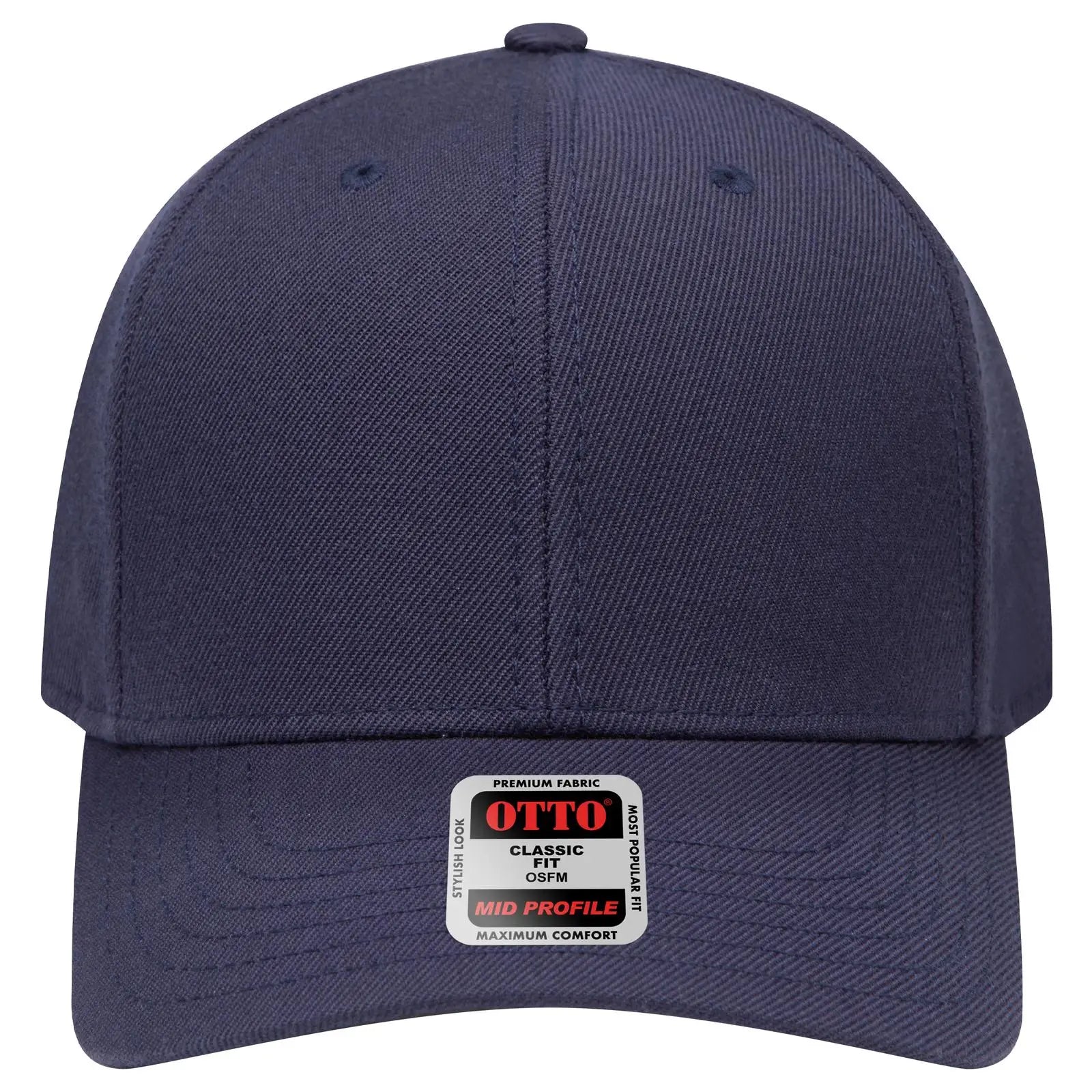OTTO 27-210 6 Panel Mid Profile Baseball Cap - Navy - Navy / 6 1/2’’ - 7 5/8’’