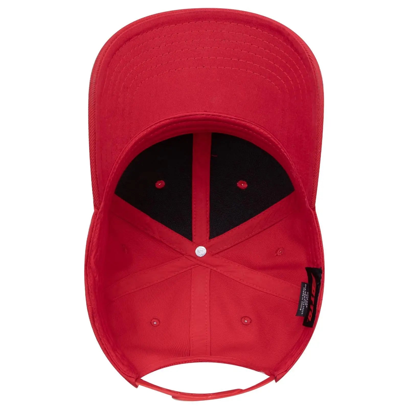OTTO 27-210 6 Panel Mid Profile Baseball Cap - Red - Red / 6 1/2’’ - 7 5/8’’