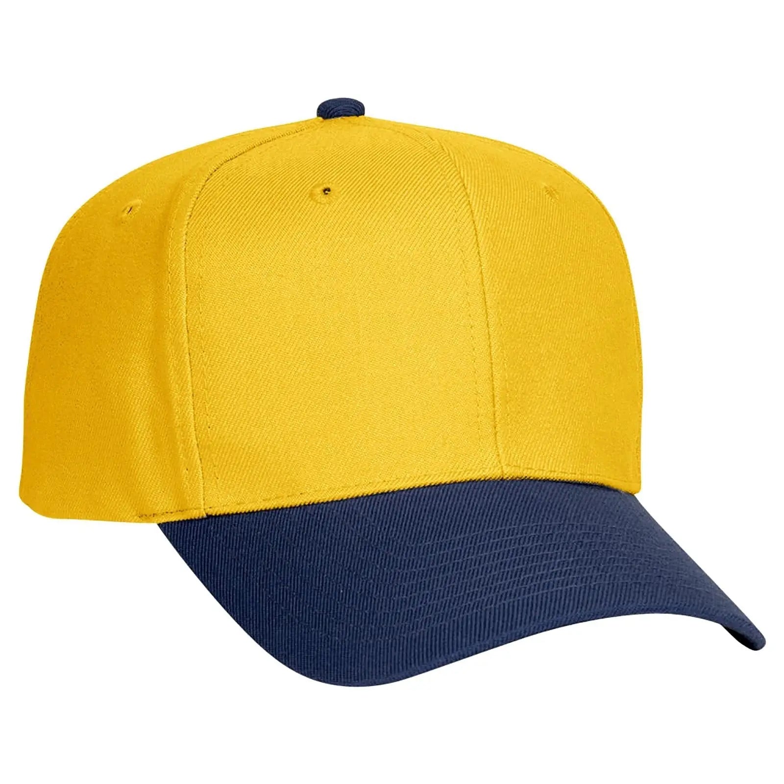 OTTO 27-211 6 Panel Mid Profile Baseball Cap - Nvy/Yel - Nvy/Yel / 6 1/2’’ - 7 5/8’’
