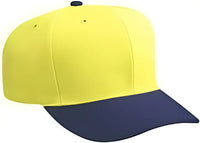 OTTO 27-211 Wool Blend Pro Style Cap with 6 Embroidered Eyelets - Navy Yellow - Navy Yellow / One Size Fits Most