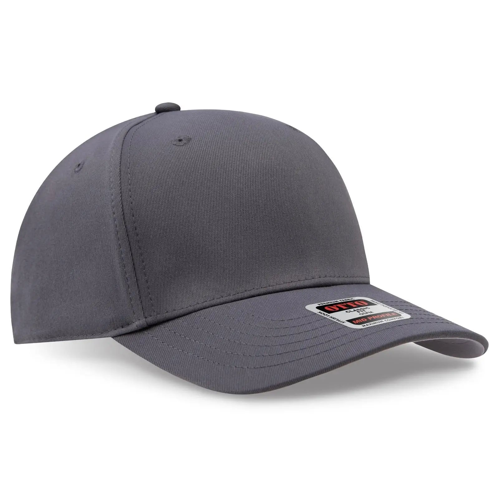 OTTO 270-1 Seamless 6 Panel Mid Profile Baseball Cap - Char. Gray - Char. Gray / 7 3/8’’ - 7 5/8’’