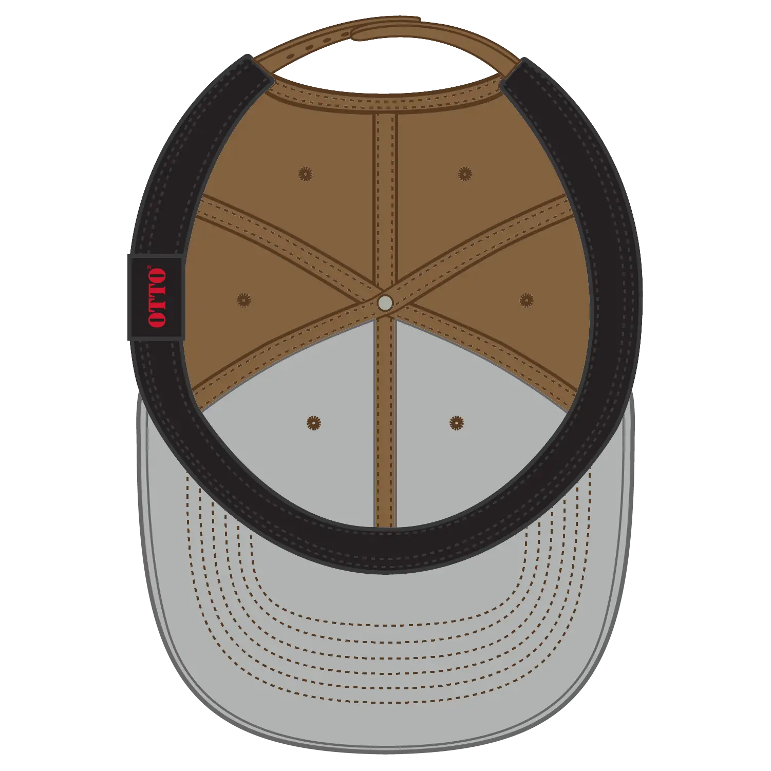 OTTO 270-1 Seamless 6 Panel Mid Profile Baseball Cap - Coyote Brown - Coyote Brown / 7 3/8’’ - 7 5/8’’