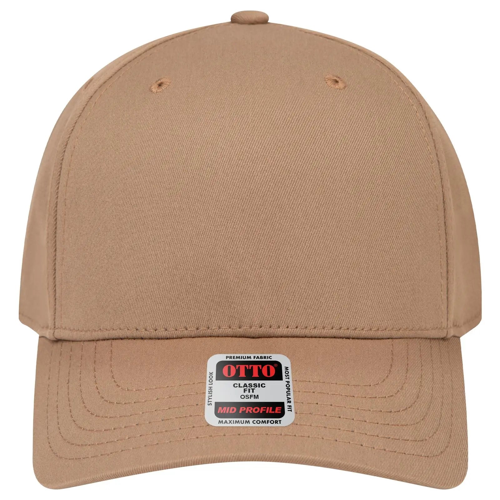 OTTO 270-1 Seamless 6 Panel Mid Profile Baseball Cap - Coyote Brown - Coyote Brown / 7 3/8’’ - 7 5/8’’
