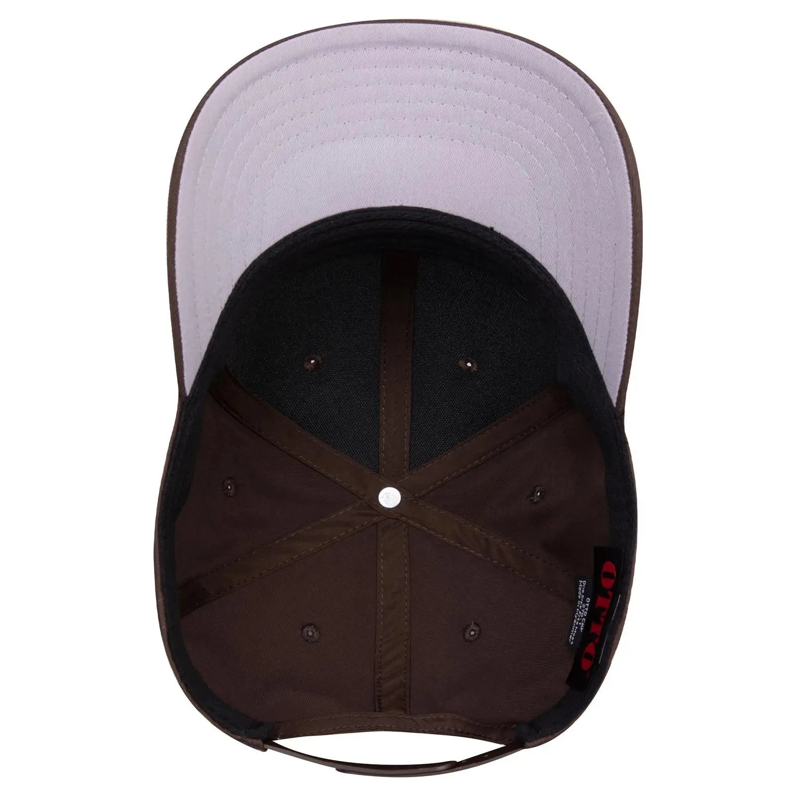 OTTO 270-1 Seamless 6 Panel Mid Profile Baseball Cap - Dk. Brown - Dk. Brown / 7 3/8’’ - 7 5/8’’