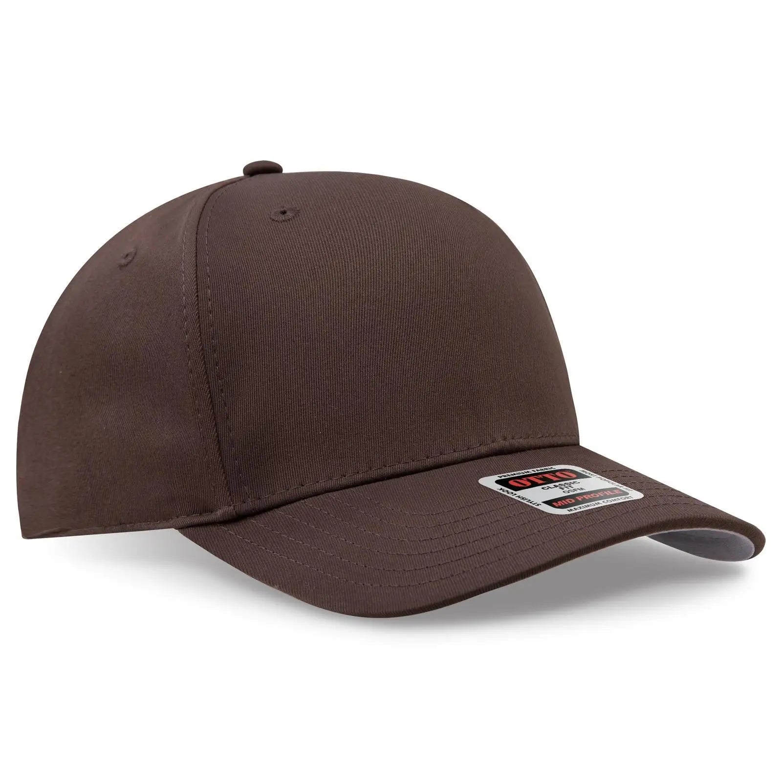 OTTO 270-1 Seamless 6 Panel Mid Profile Baseball Cap - Dk. Brown - Dk. Brown / 7 3/8’’ - 7 5/8’’