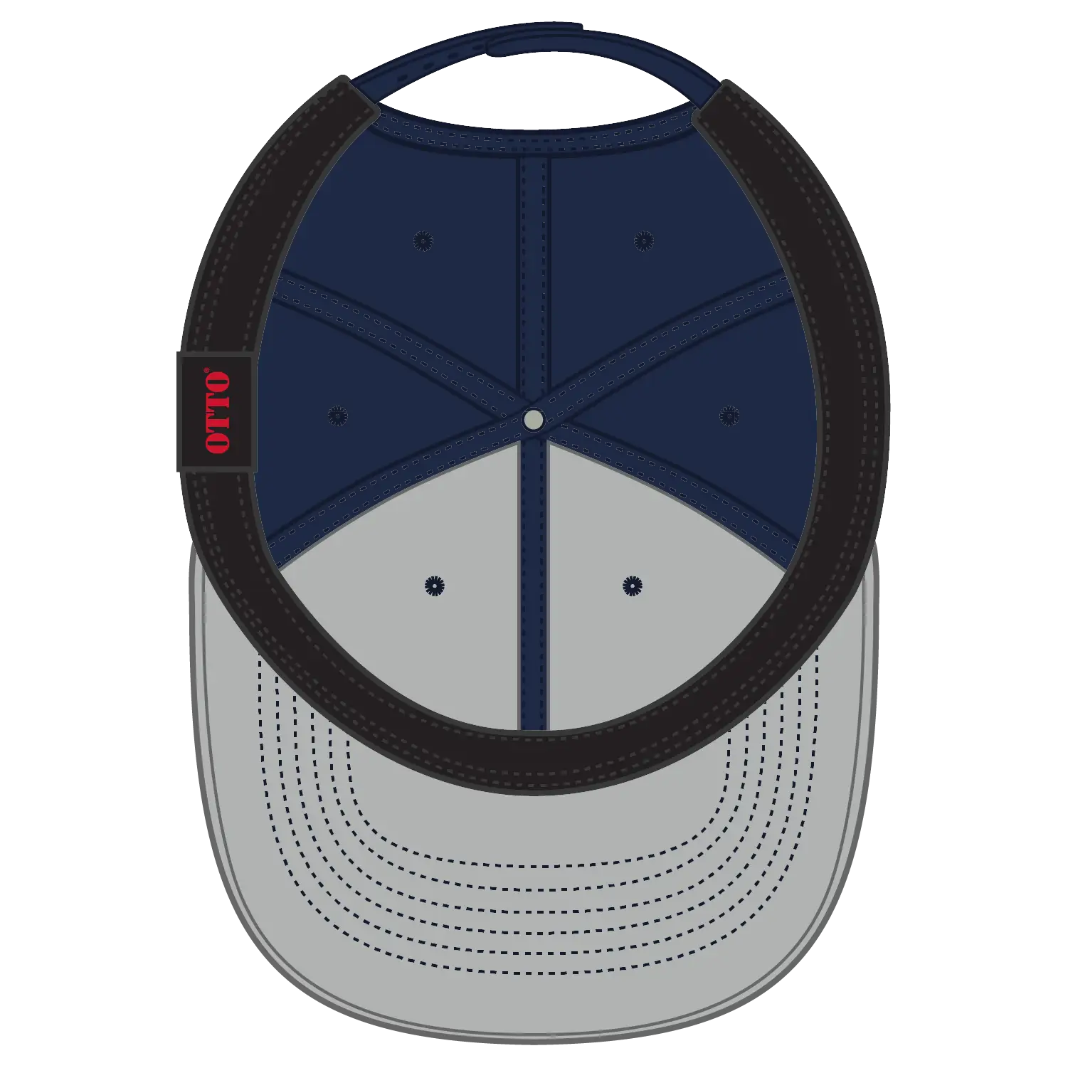 OTTO 270-1 Seamless 6 Panel Mid Profile Baseball Cap - Navy - Navy / 7 3/8’’ - 7 5/8’’