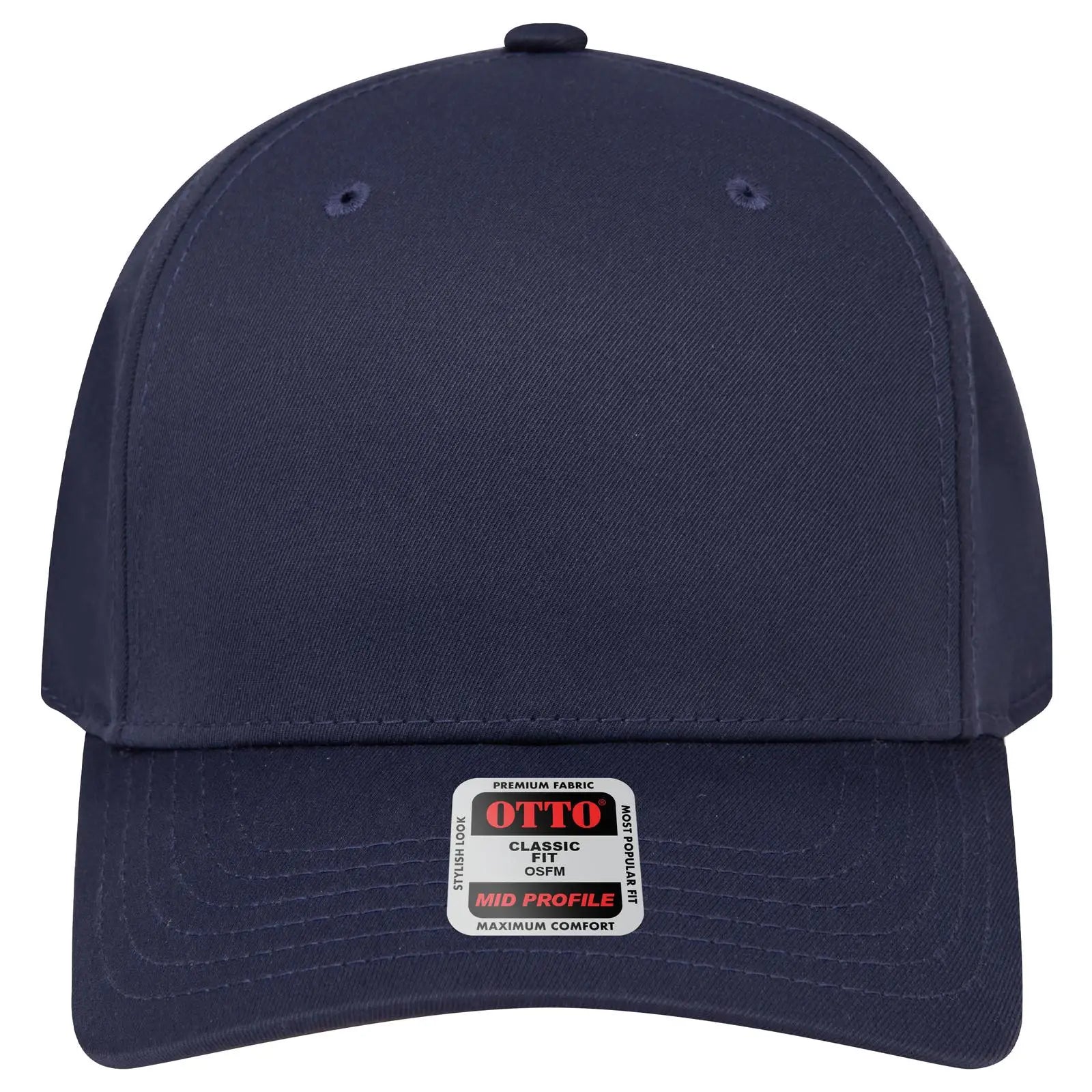 OTTO 270-1 Seamless 6 Panel Mid Profile Baseball Cap - Navy - Navy / 7 3/8’’ - 7 5/8’’