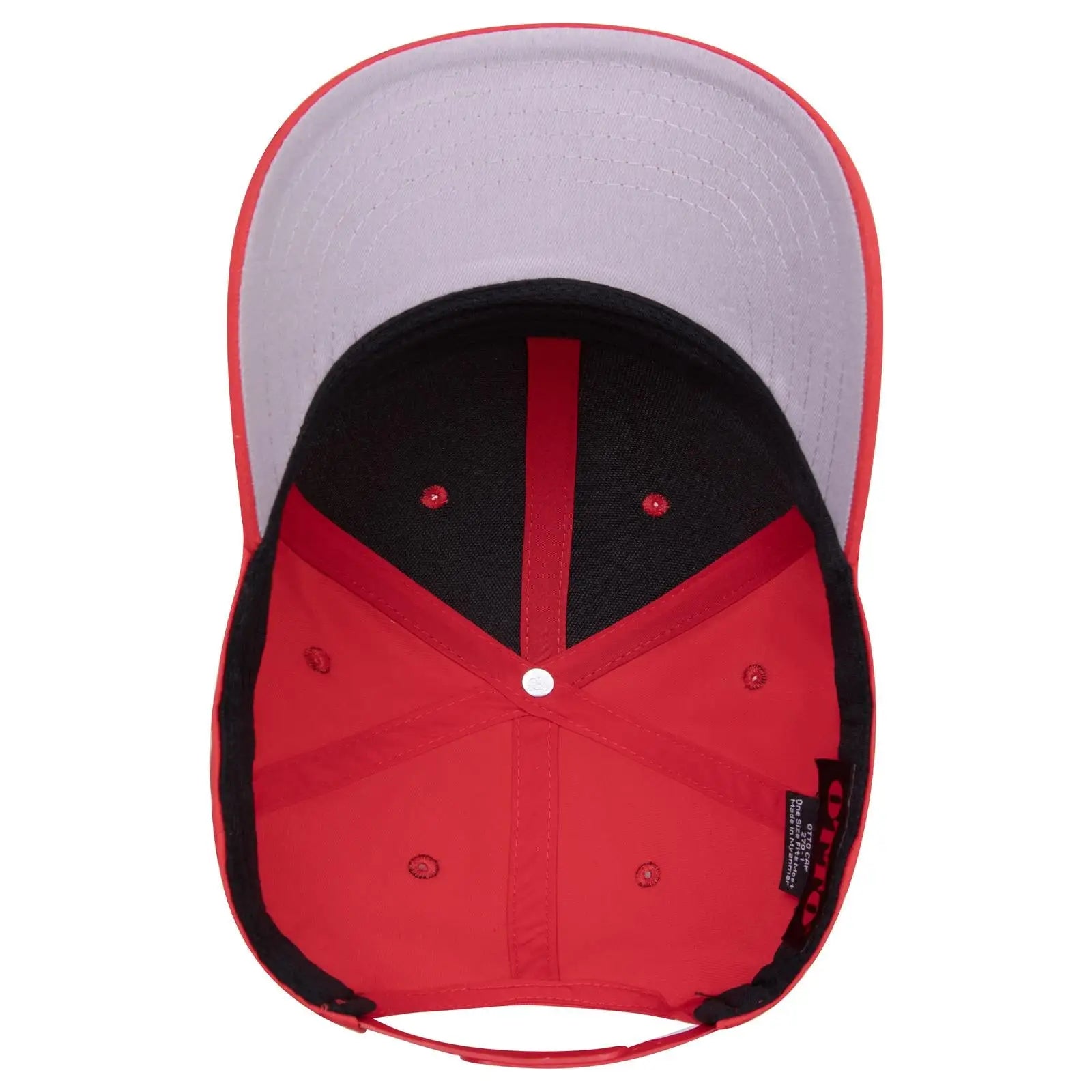 OTTO 270-1 Seamless 6 Panel Mid Profile Baseball Cap - Red - Red / 7 3/8’’ - 7 5/8’’