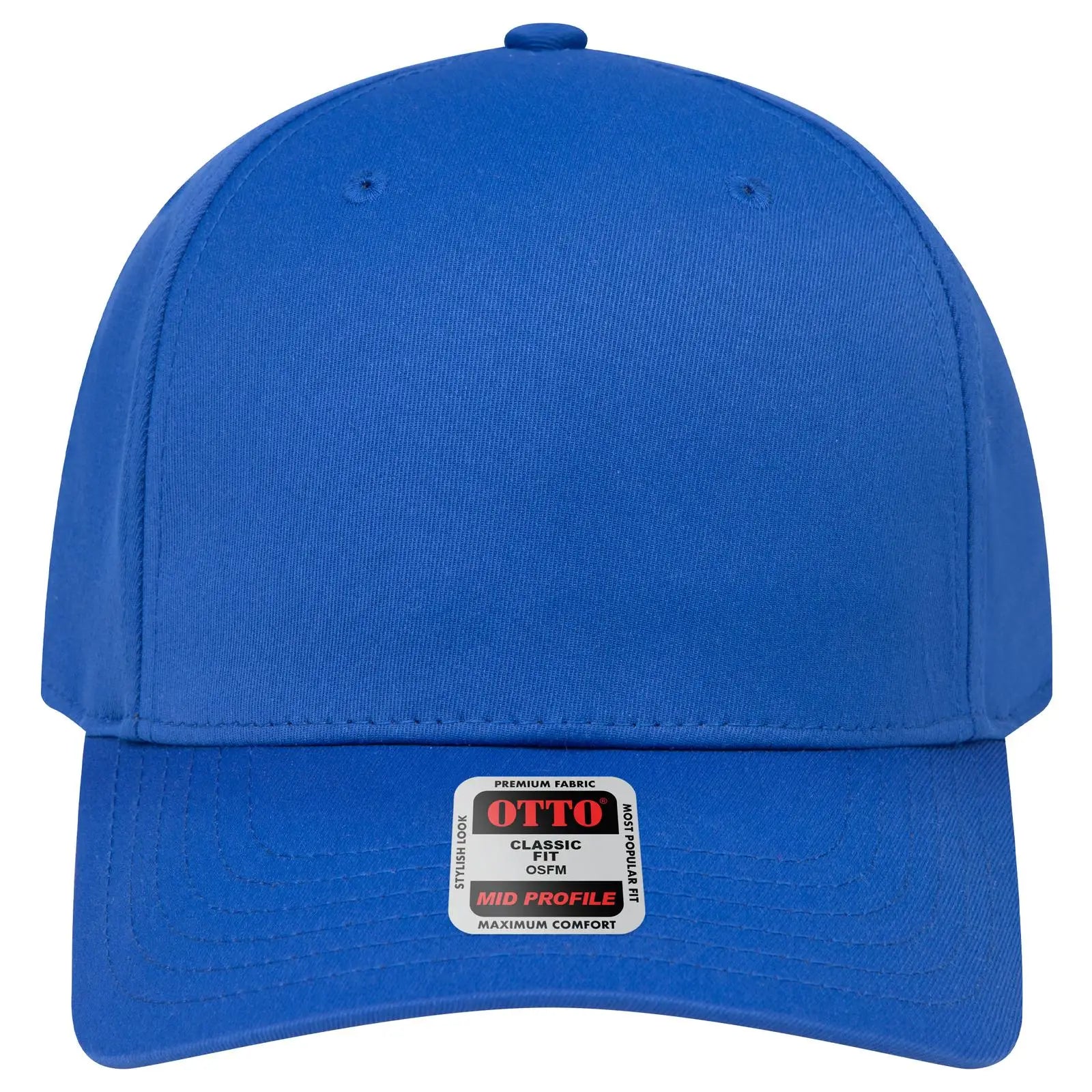 OTTO 270-1 Seamless 6 Panel Mid Profile Baseball Cap - Royal - Royal / 7 3/8’’ - 7 5/8’’
