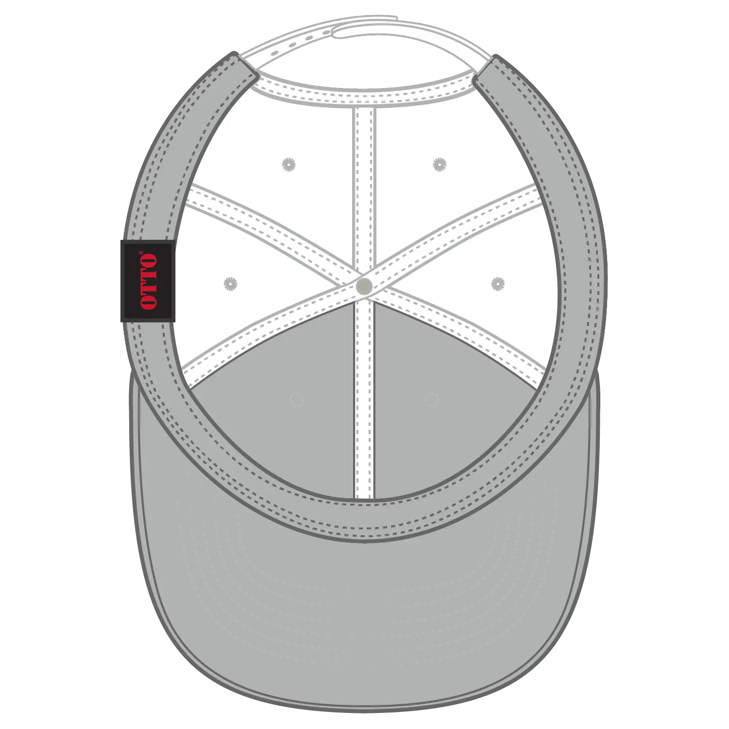 OTTO 270-1 Seamless 6 Panel Mid Profile Baseball Cap - White - White / 7 3/8’’ - 7 5/8’’