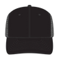 OTTO 30-1103 6 Panel Mid Profile Mesh Back Trucker Cap - Black - Black / 6 1/2’’ - 7 5/8’’