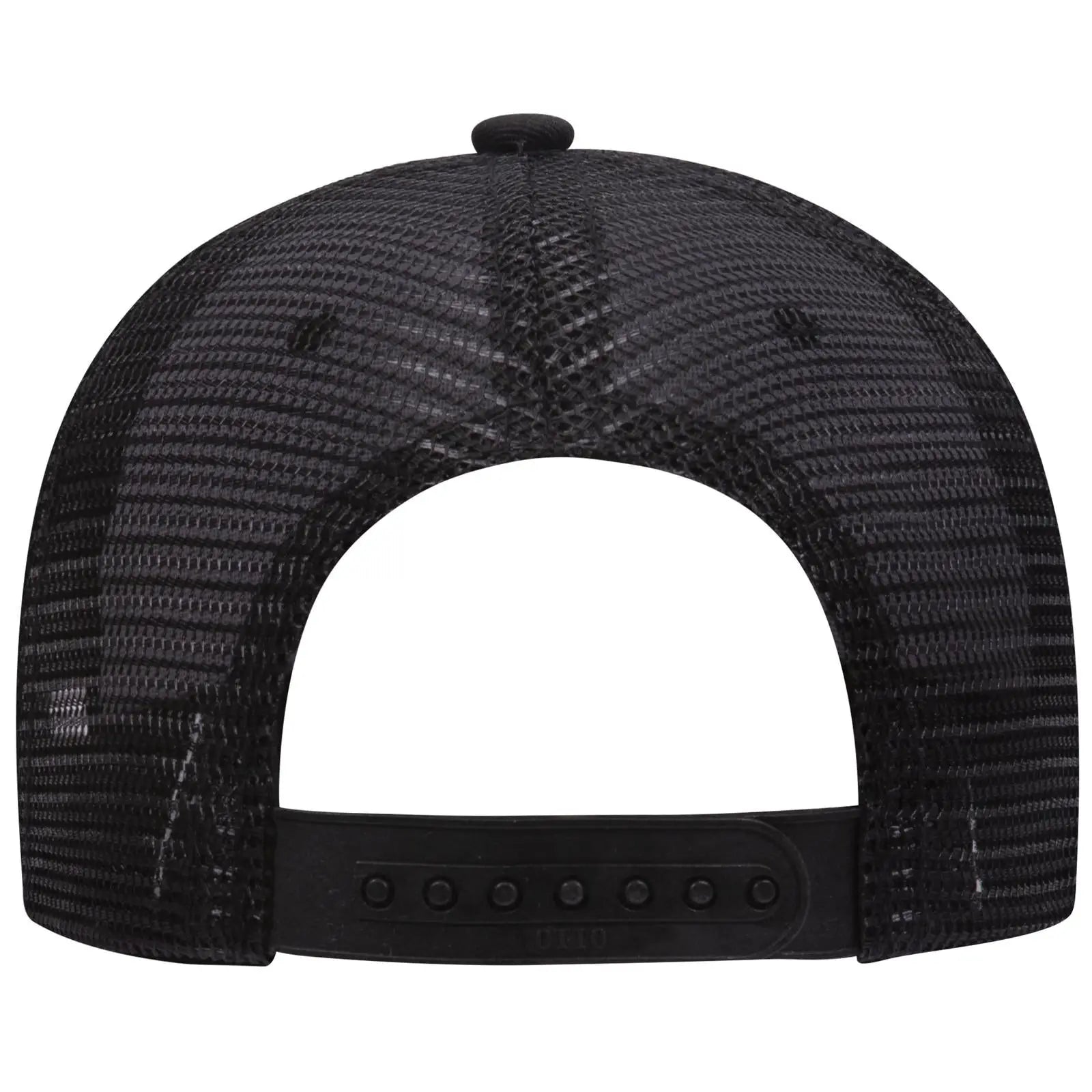 OTTO 30-1103 6 Panel Mid Profile Mesh Back Trucker Cap - Black - Black / 6 1/2’’ - 7 5/8’’