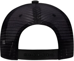OTTO 30-1103 Promo Cotton Blend Twill Pro Style Mesh Back Trucker Hat - Black - Black / One Size Fits Most