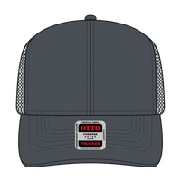 OTTO 30-287 6 Panel Mid Profile Mesh Back Trucker Cap - Char. Gray - Char. Gray / 6 1/2’’ - 7 5/8’’