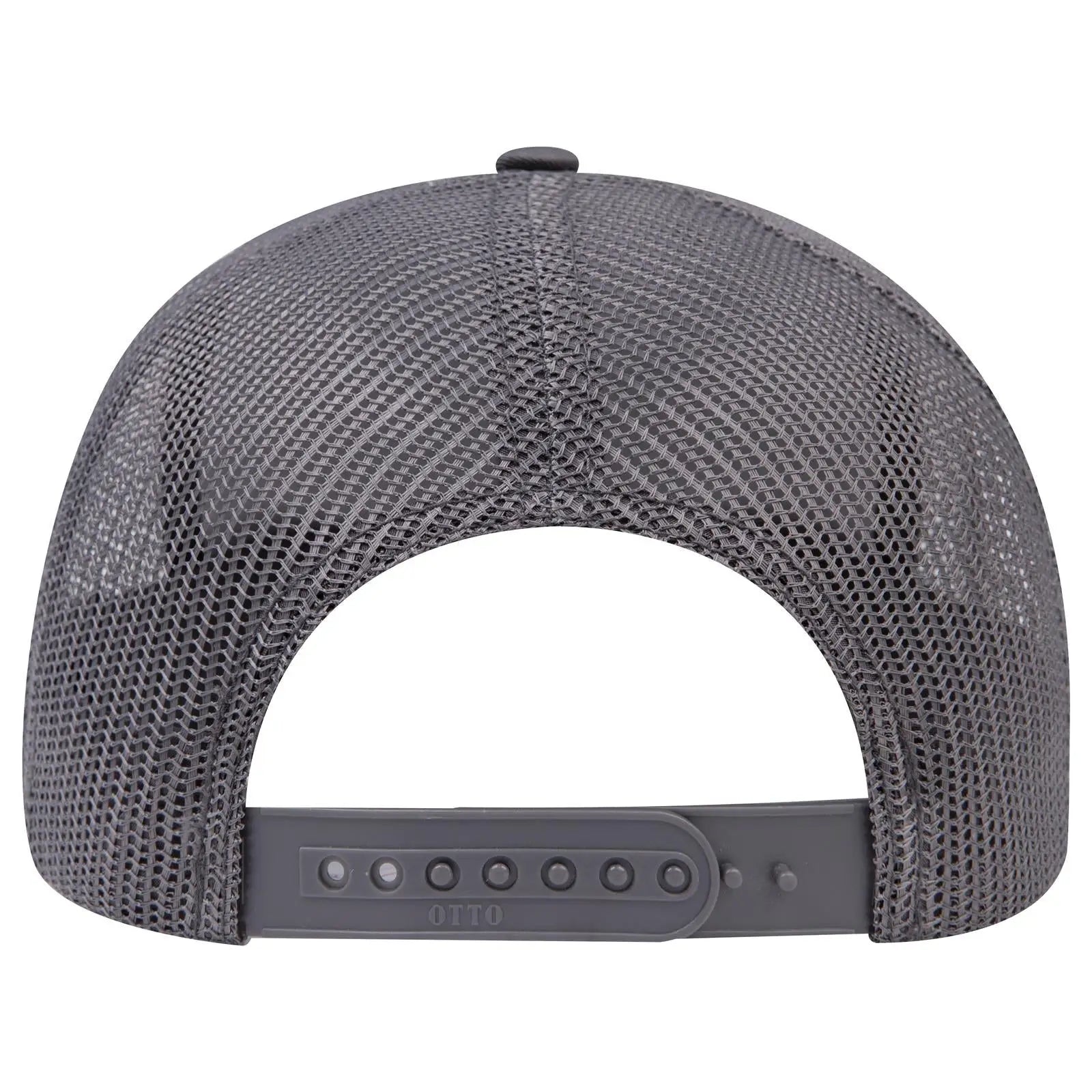 OTTO 30-287 6 Panel Mid Profile Mesh Back Trucker Cap - Char. Gray - Char. Gray / 6 1/2’’ - 7 5/8’’