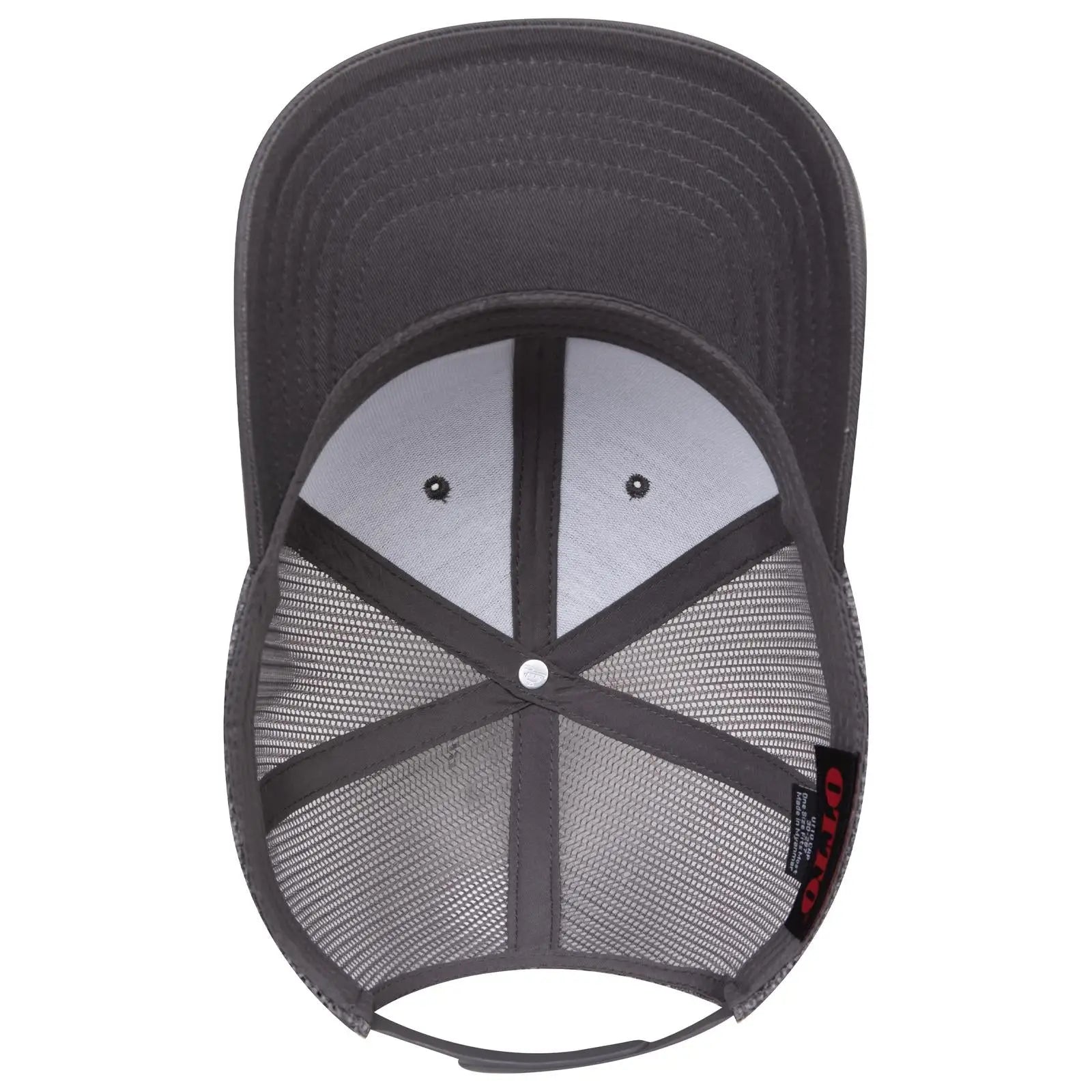 OTTO 30-287 6 Panel Mid Profile Mesh Back Trucker Cap - Char. Gray - Char. Gray / 6 1/2’’ - 7 5/8’’