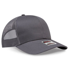 OTTO 30-287 6 Panel Mid Profile Mesh Back Trucker Cap - Char. Gray - Char. Gray / 6 1/2’’ - 7 5/8’’