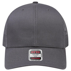 OTTO 30-287 6 Panel Mid Profile Mesh Back Trucker Cap - Char. Gray - Char. Gray / 6 1/2’’ - 7 5/8’’