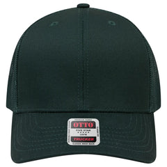 OTTO 30-287 6 Panel Mid Profile Mesh Back Trucker Cap - Dk. Green - Dk. Green / 6 1/2’’ - 7 5/8’’