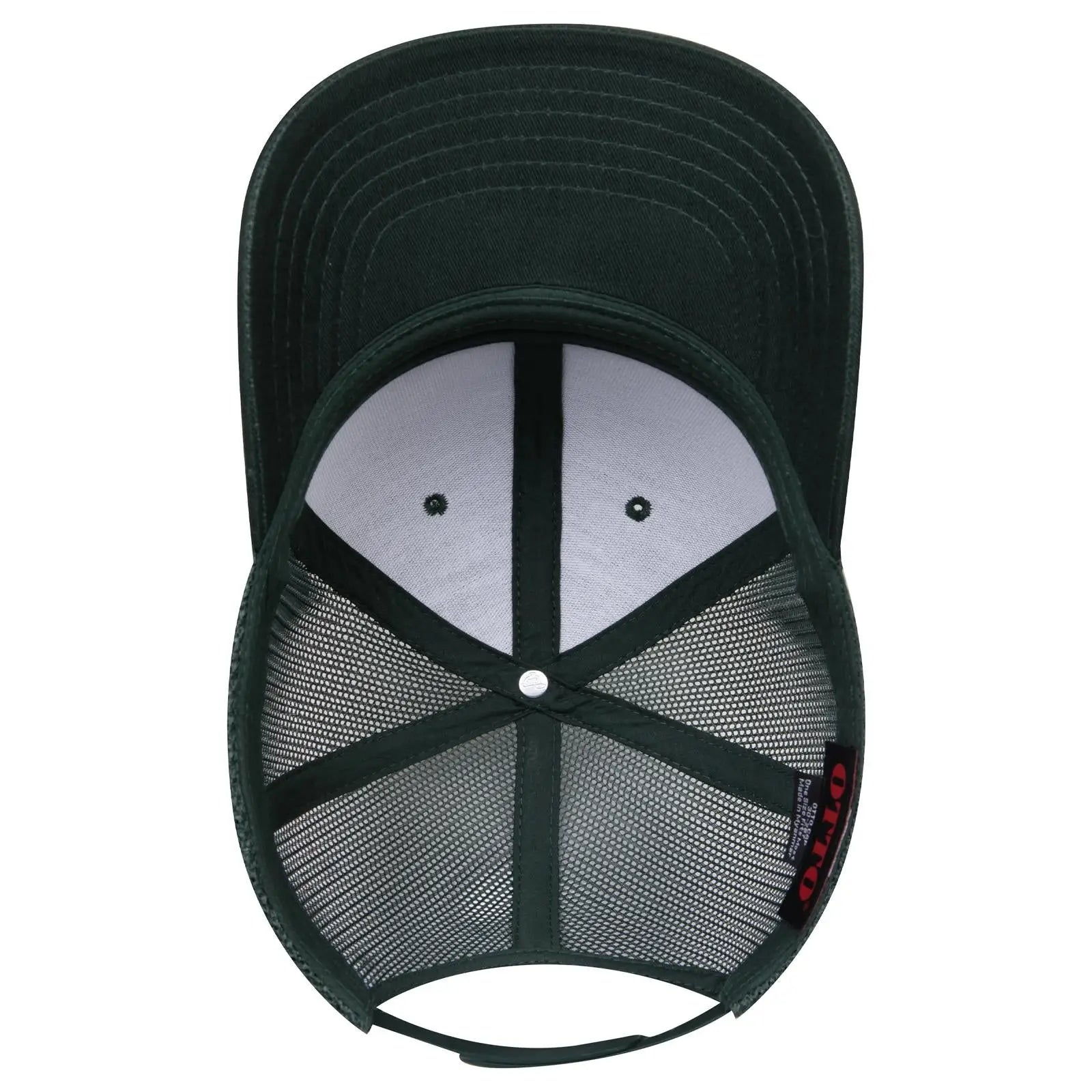 OTTO 30-287 6 Panel Mid Profile Mesh Back Trucker Cap - Dk. Green - Dk. Green / 6 1/2’’ - 7 5/8’’