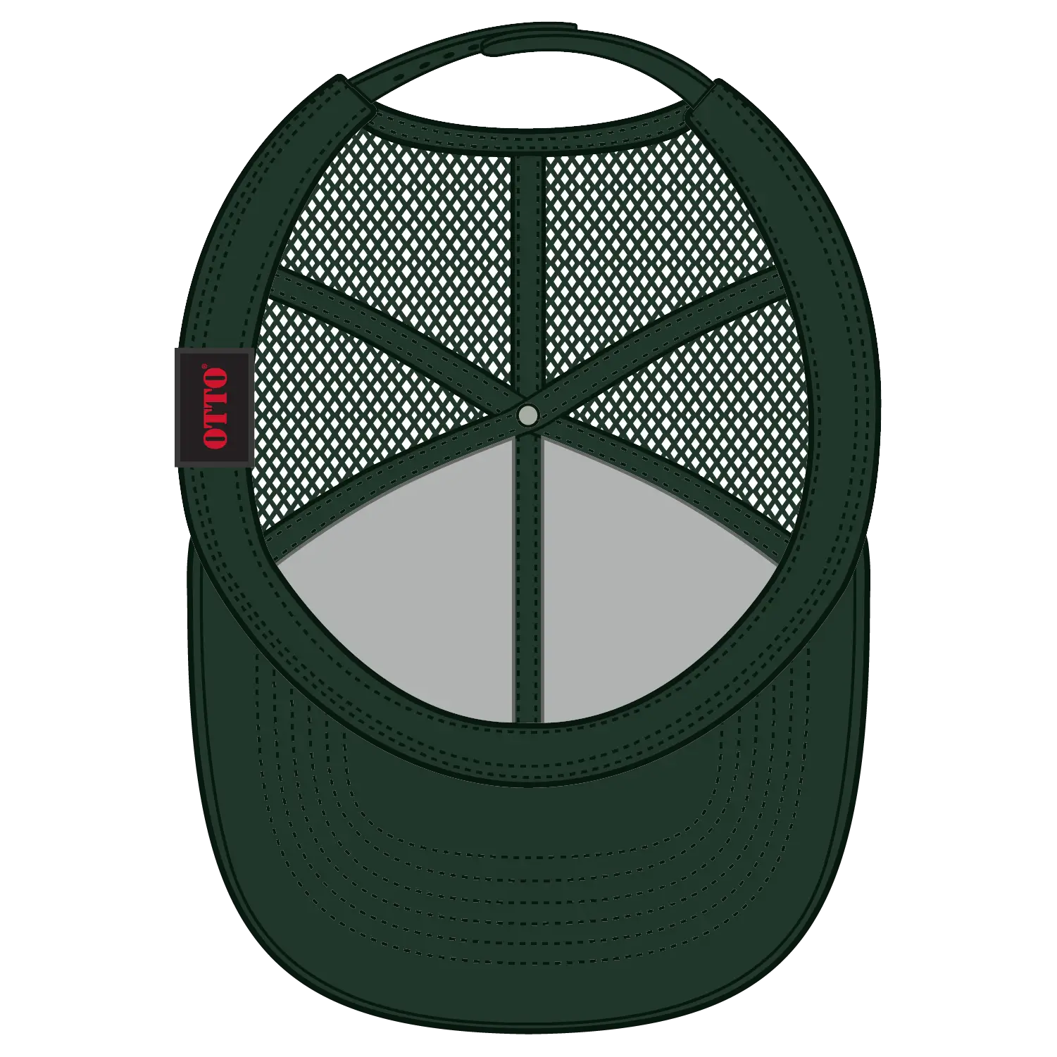 OTTO 30-287 6 Panel Mid Profile Mesh Back Trucker Cap - Dk. Green - Dk. Green / 6 1/2’’ - 7 5/8’’