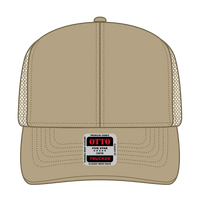 OTTO 30-287 6 Panel Mid Profile Mesh Back Trucker Cap - Khaki - Khaki / 6 1/2’’ - 7 5/8’’
