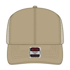 OTTO 30-287 6 Panel Mid Profile Mesh Back Trucker Cap - Khaki - Khaki / 6 1/2’’ - 7 5/8’’