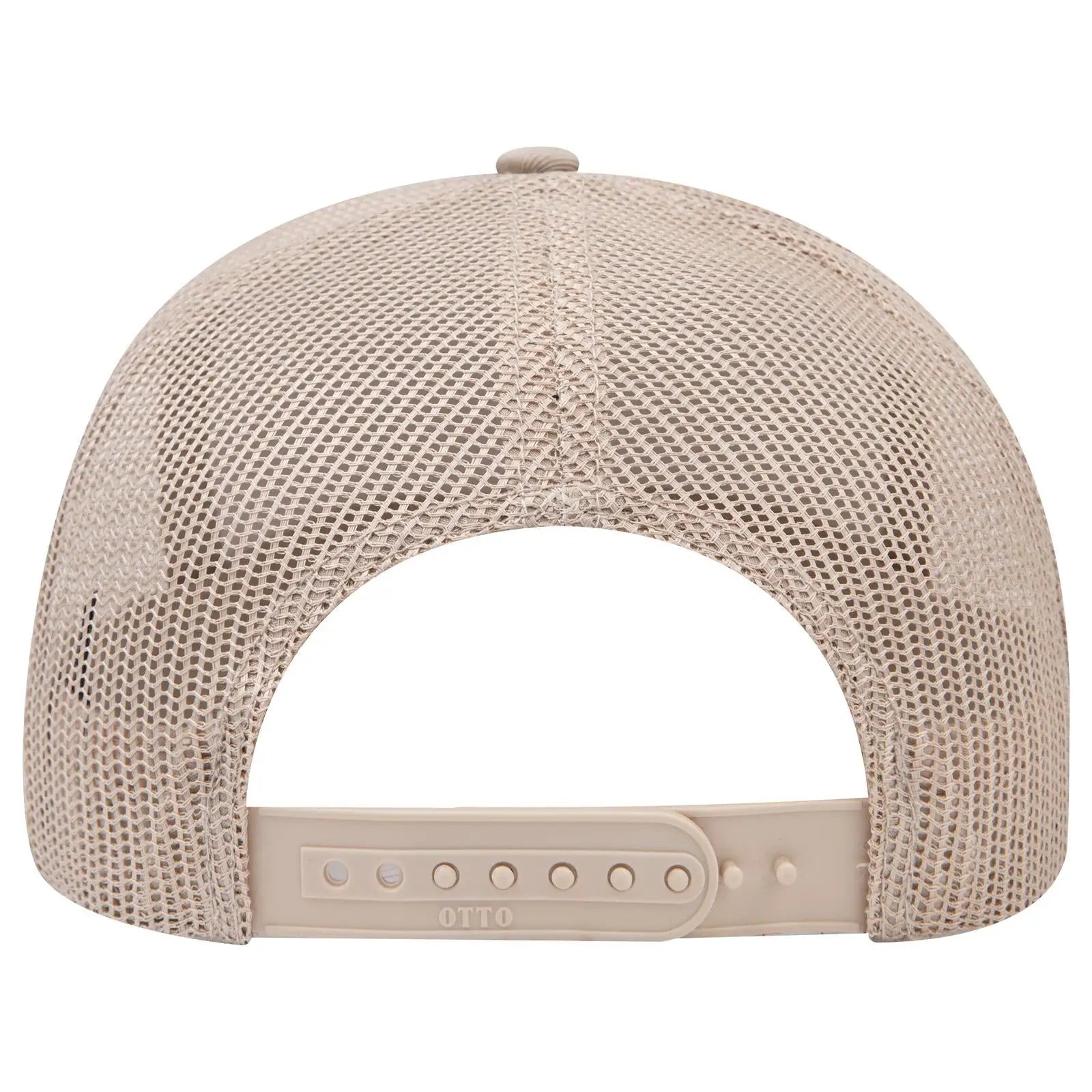 OTTO 30-287 6 Panel Mid Profile Mesh Back Trucker Cap - Khaki - Khaki / 6 1/2’’ - 7 5/8’’
