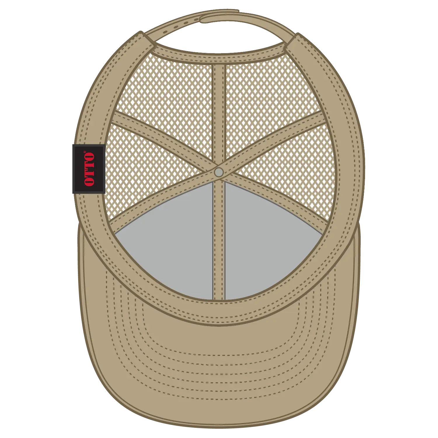 OTTO 30-287 6 Panel Mid Profile Mesh Back Trucker Cap - Khaki - Khaki / 6 1/2’’ - 7 5/8’’