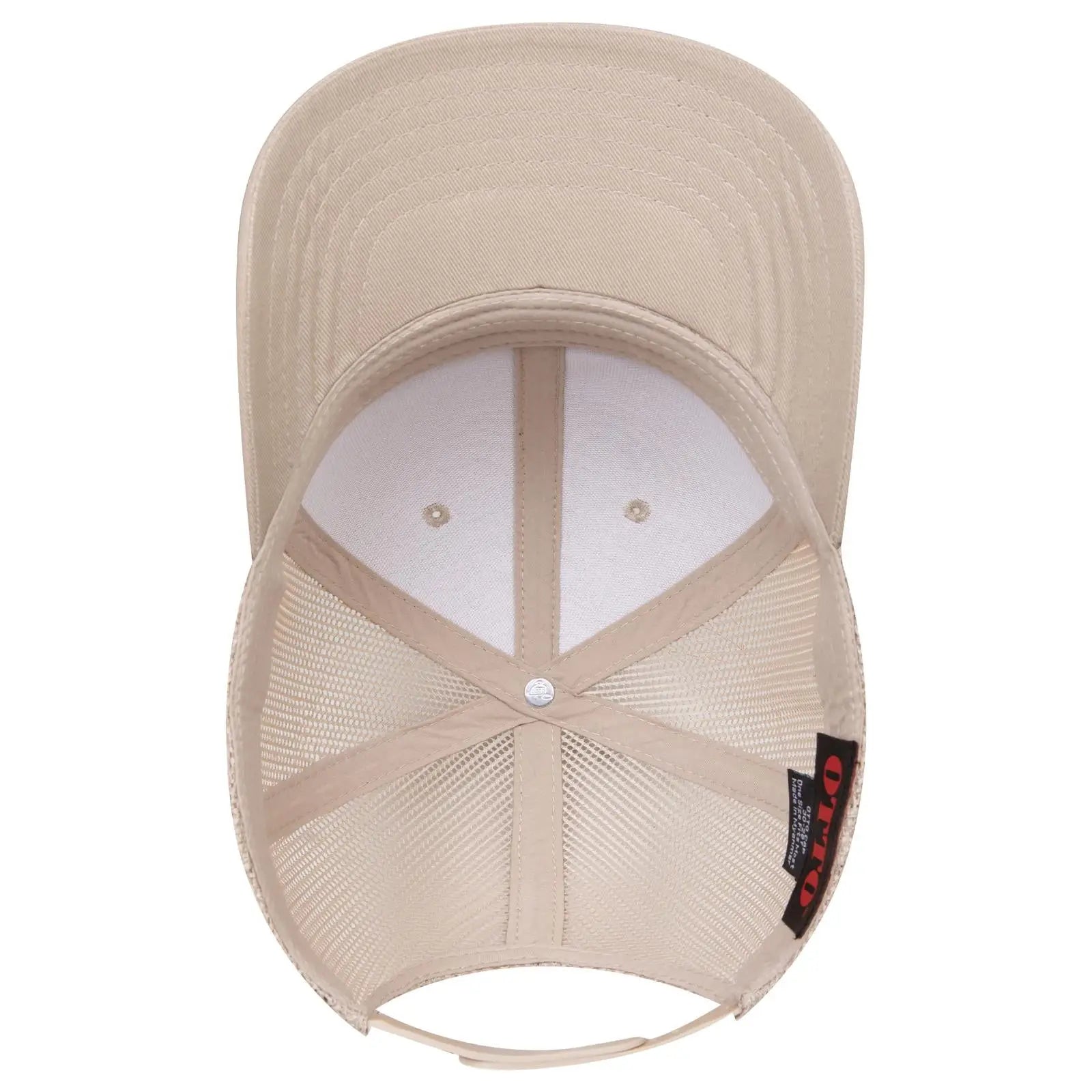OTTO 30-287 6 Panel Mid Profile Mesh Back Trucker Cap - Khaki - Khaki / 6 1/2’’ - 7 5/8’’