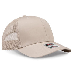 OTTO 30-287 6 Panel Mid Profile Mesh Back Trucker Cap - Khaki - Khaki / 6 1/2’’ - 7 5/8’’