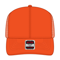 OTTO 30-287 6 Panel Mid Profile Mesh Back Trucker Cap - N. Orange - N. Orange / 6 1/2’’ - 7 5/8’’