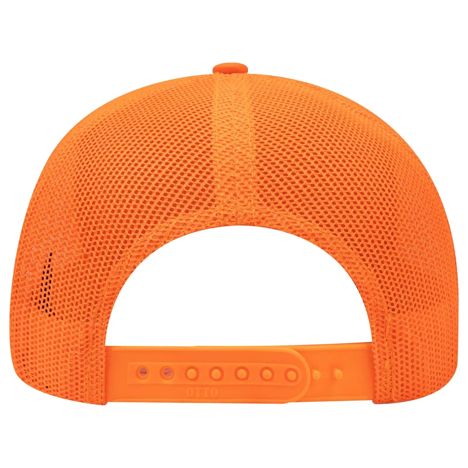 OTTO 30-287 6 Panel Mid Profile Mesh Back Trucker Cap - N. Orange - N. Orange / 6 1/2’’ - 7 5/8’’