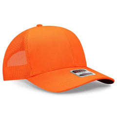 OTTO 30-287 6 Panel Mid Profile Mesh Back Trucker Cap - N. Orange - N. Orange / 6 1/2’’ - 7 5/8’’