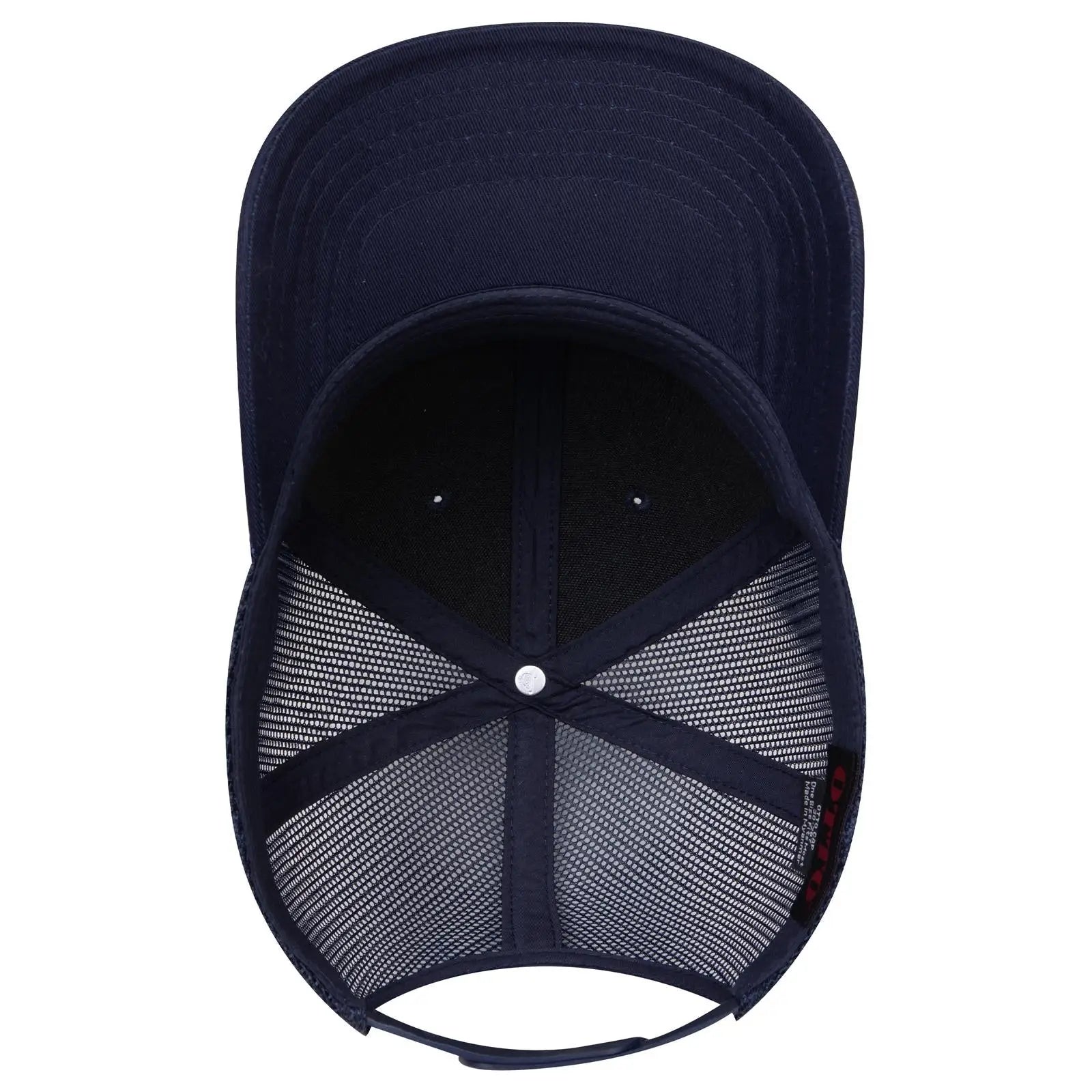 OTTO 30-287 6 Panel Mid Profile Mesh Back Trucker Cap - Navy - Navy / 6 1/2’’ - 7 5/8’’