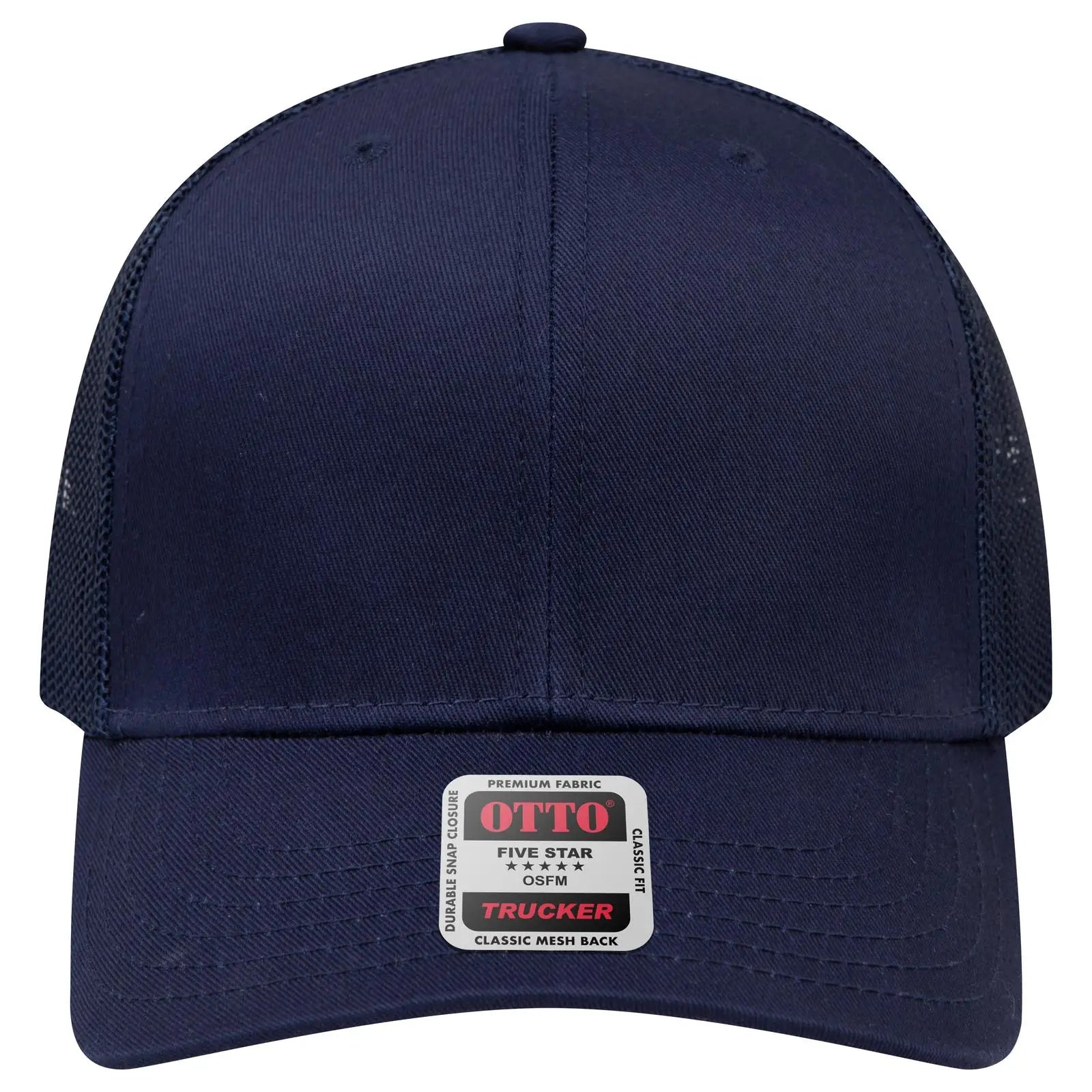 OTTO 30-287 6 Panel Mid Profile Mesh Back Trucker Cap - Navy - Navy / 6 1/2’’ - 7 5/8’’
