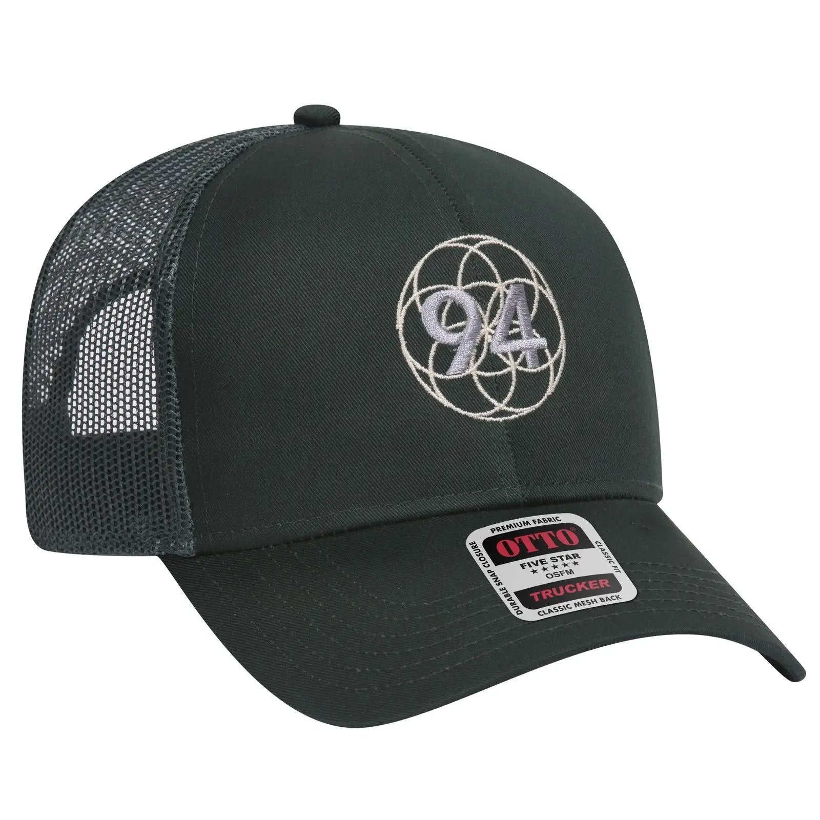 OTTO 30-287 6 Panel Mid Profile Mesh Back Trucker Cap - Navy - Navy / 6 1/2’’ - 7 5/8’’