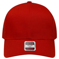 OTTO 30-287 6 Panel Mid Profile Mesh Back Trucker Cap - Red - Red / 6 1/2’’ - 7 5/8’’