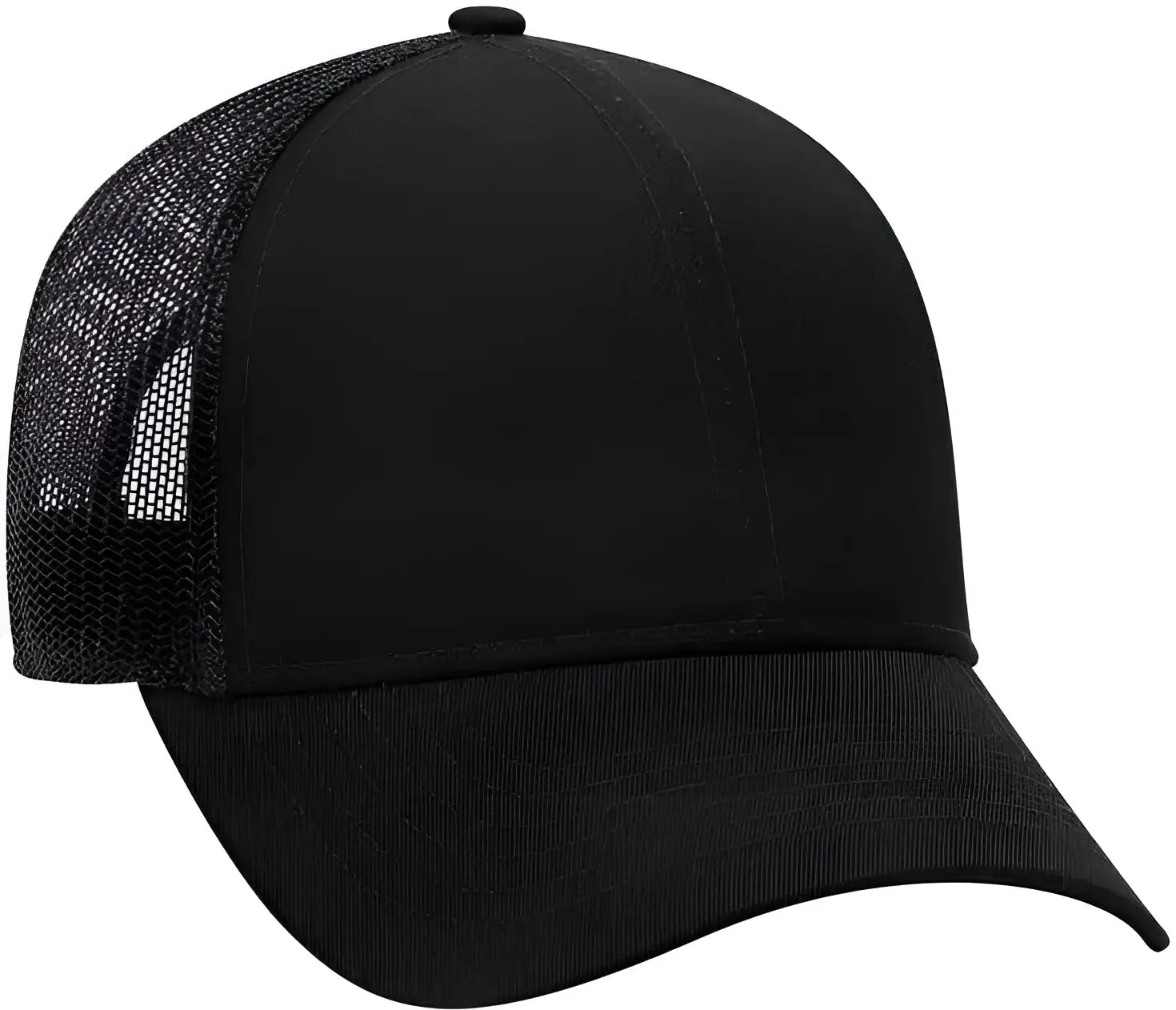 OTTO 30-287 Cotton Twill Pro Style Mesh Back Cap with Fabric Adjustable Hook - Black - Black / One Size Fits Most
