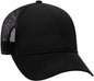 OTTO 30-287 Cotton Twill Pro Style Mesh Back Cap with Fabric Adjustable Hook - Black - Black / One Size Fits Most