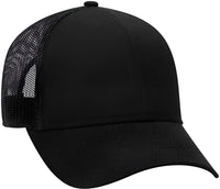 OTTO 30-287 Cotton Twill Pro Style Mesh Back Cap with Fabric Adjustable Hook - Black - Black / One Size Fits Most