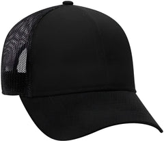 OTTO 30-287 Cotton Twill Pro Style Mesh Back Cap with Fabric Adjustable Hook - Black - Black / One Size Fits Most