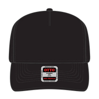 OTTO 31-069 5 Panel Mid Profile Baseball Cap - Black - Black / 6 1/2’’ - 7 5/8’’