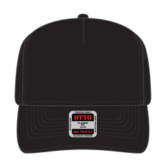 OTTO 31-069 5 Panel Mid Profile Baseball Cap - Black - Black / 6 1/2’’ - 7 5/8’’