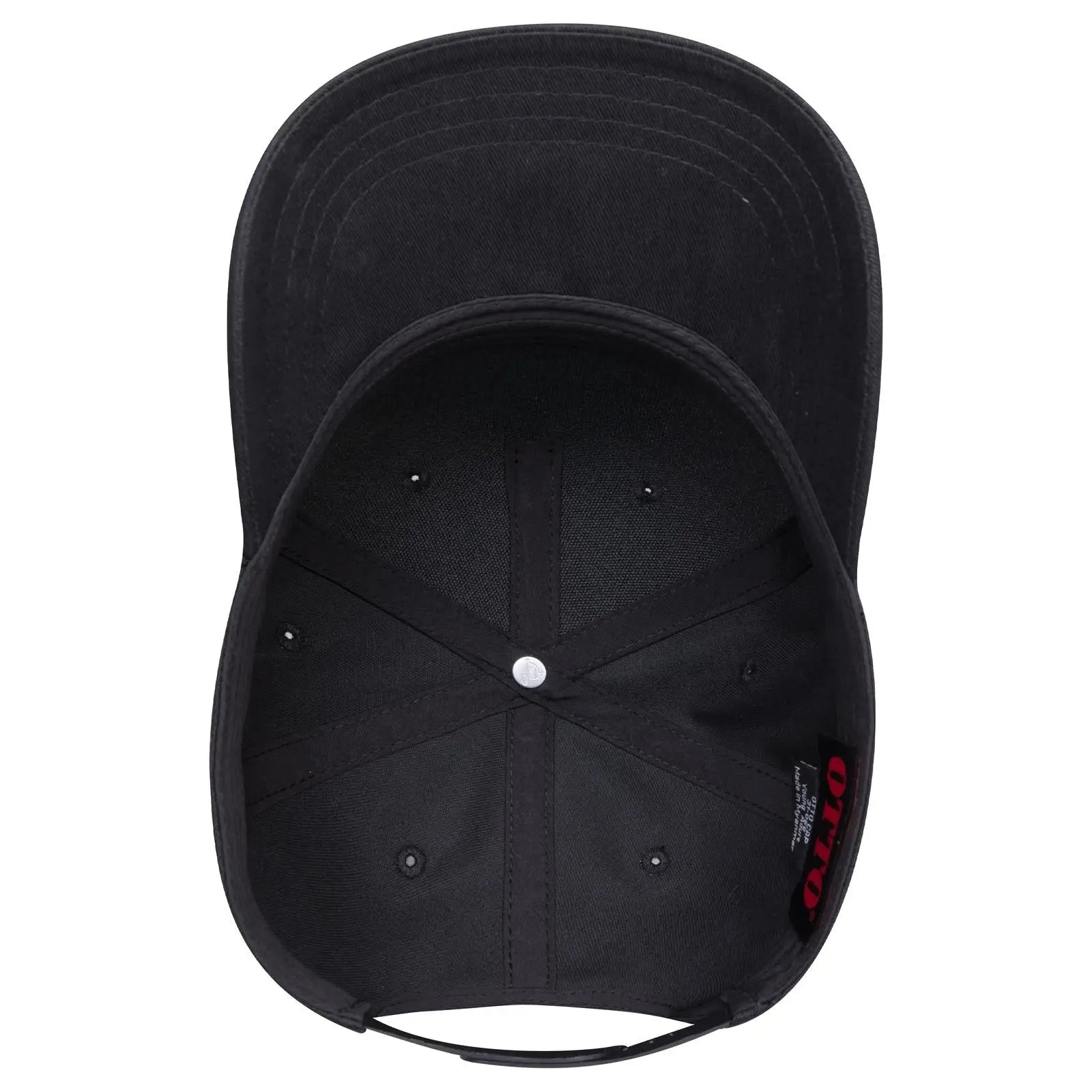 OTTO 31-069 5 Panel Mid Profile Baseball Cap - Black