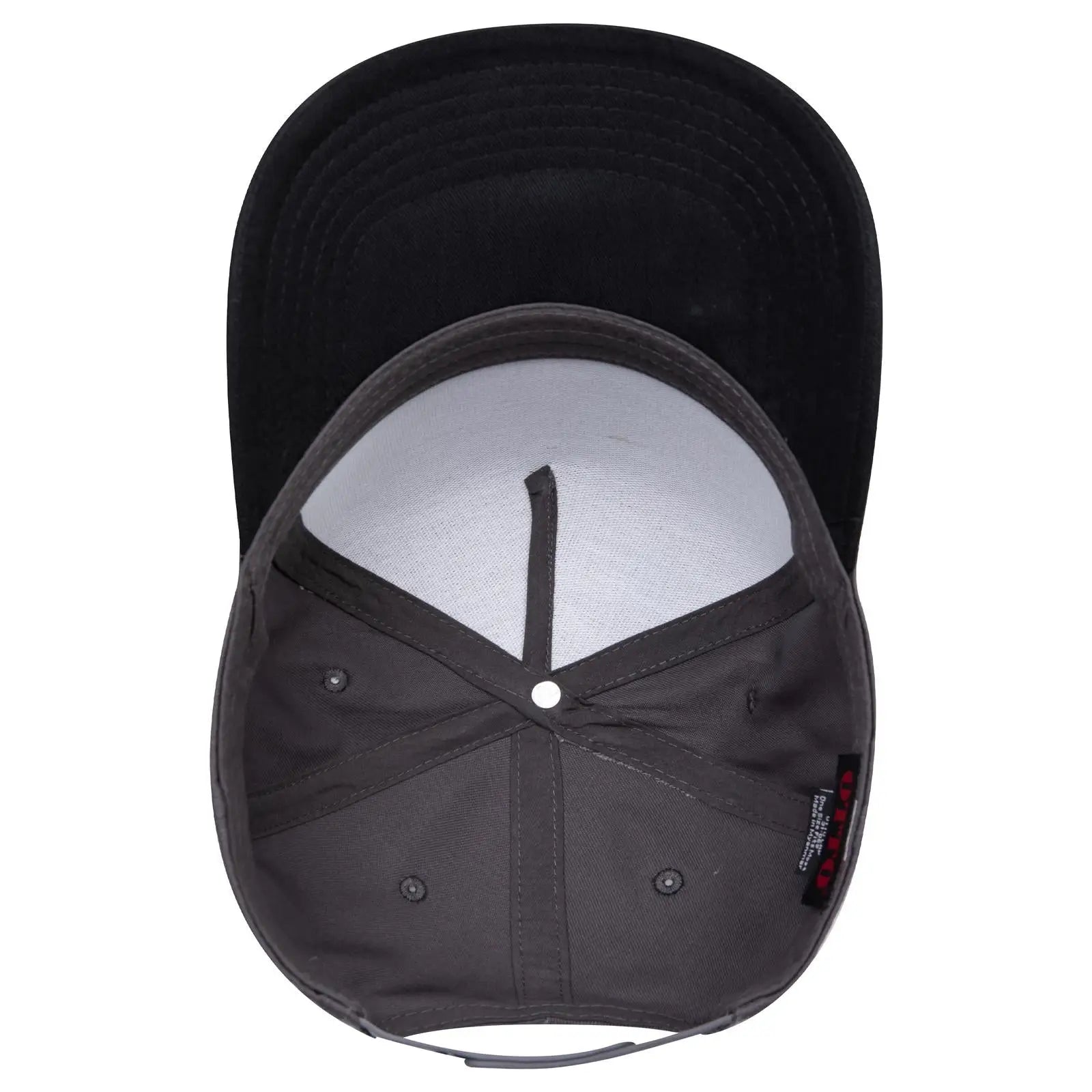 OTTO 31-069 5 Panel Mid Profile Baseball Cap - Blk/Ch.Gry - Blk/Ch.Gry / 6 1/2’’ - 7 5/8’’