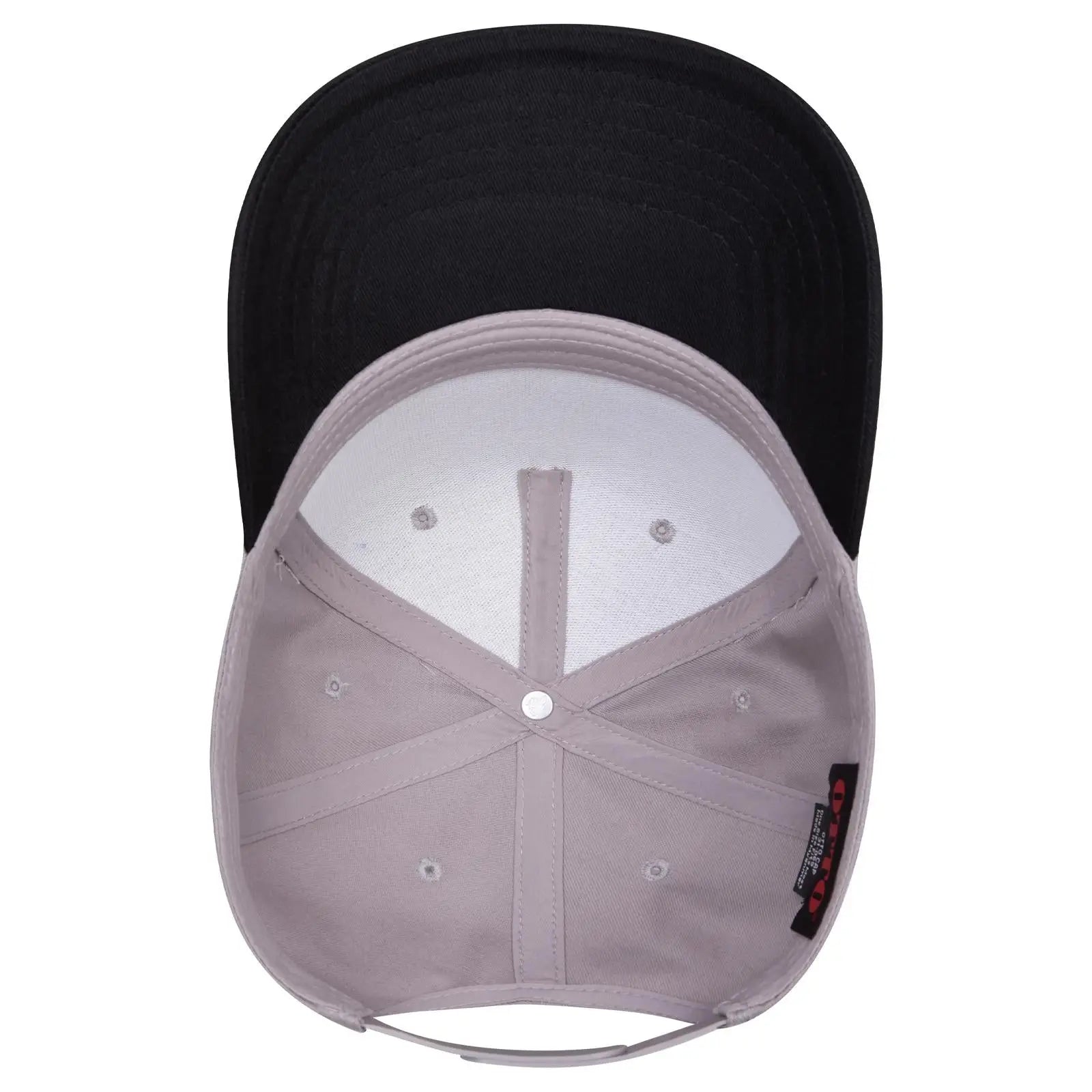 OTTO 31-069 5 Panel Mid Profile Baseball Cap - Blk/Gry - Blk/Gry / 6 1/2’’ - 7 5/8’’