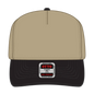OTTO 31-069 5 Panel Mid Profile Baseball Cap - Blk/Kha - Blk/Kha / 6 1/2’’ - 7 5/8’’