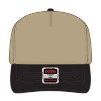 OTTO 31-069 5 Panel Mid Profile Baseball Cap - Blk/Kha - Blk/Kha / 6 1/2’’ - 7 5/8’’